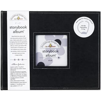 Doodlebug: Beetle Black Storybook D-Ring Album, str 8x8 inch