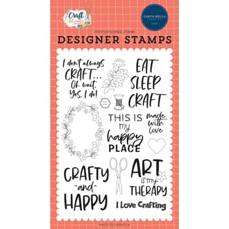 Carta Bella: Crafty & Happy Clear Stamps, 4x6 inch