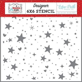 Echo Park: Hearts & Stars Stencil, 6x6 inch