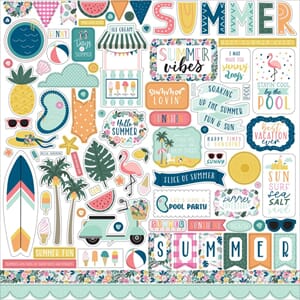 Echo Park: Elements Pool Party Cardstock Stickers, 12x12 inc