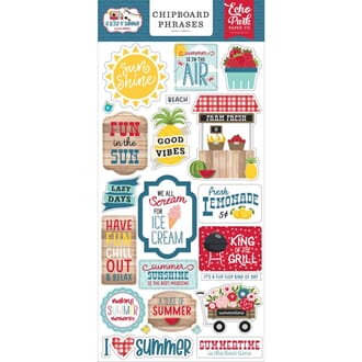 Echo Park: Phrases A Slice Of Summer Chipboard, 6x13 inch