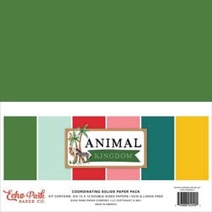 Echo Park: Animal Kingdom Solid Cardstock, 12x12, 6/Pkg