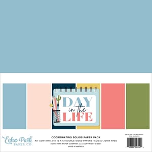 Echo Park: Day In The Life Solid Cardstock, 12x12, 6/Pkg