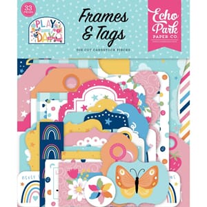 Echo Park: Frames & Tags, Play All Day Girl Ephemera