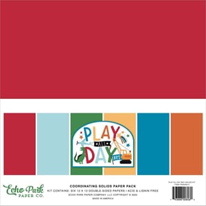 Echo Park: Play All Day Boy Solid Cardstock, 12x12, 6/Pkg