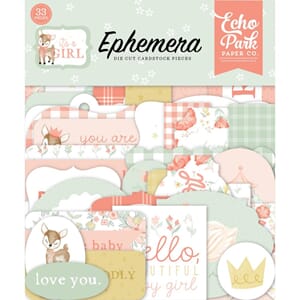 Echo Park: Icons, It's A Girl Ephemera, 33/Pkg