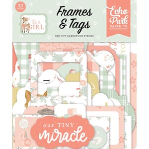 Echo Park: Frames & Tags, It's A Girl Ephemera, 33/Pkg