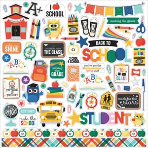 Echo Park - Off To School 12x12 Inch Element Sticker