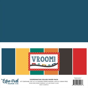 Echo Park - Vroom! 12x12 Inch Coordination Solids Paper Pack