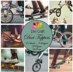 Dixi Craft Toppers Skater, 9x9 cm, 24 stk