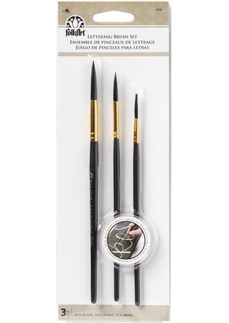 FolkArt - Lettering Brush Set, 3 pensler