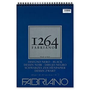Fabriano 1264 Black - Spiral 200g A4 40ark