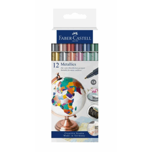 Faber Castell - Metallics Markers, 12 tusjer