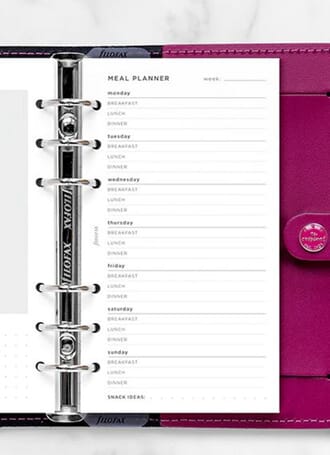 Filofax - Meal Planner Notebook Refill, Personal