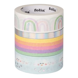 Folia - HOTFOIL Rainbow Clouds Washi Tape, 4 ruller
