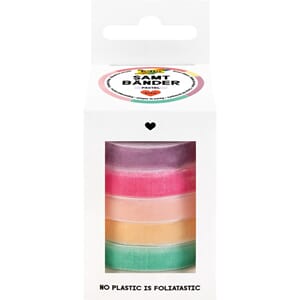 Folia Fløyelsbånd Sett - Pastell, 10mm x 2m. 5 farger