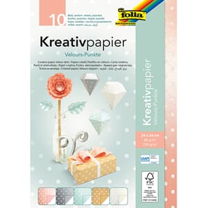 Folia Kreativpapir - Prikker, str 24x34 cm, 10 ark