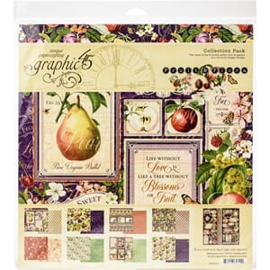 Graphic 45: Fruit & Flora Paper Pad, 12x12, 17/Pkg