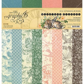 Graphic 45: Woodland Friends Paper Pad, 12x12, 16/Pkg