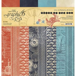 Graphic 45: Catch Of The Day Solid Paper Pad, 12x12, 16/Pk