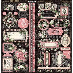 Graphic 45: Elegance Cardstock Stickers, 12x12 inch