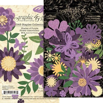 Graphic 45: Flower Assortment Shades of Purple, 81/Pkg