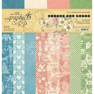 Graphic 45: Alice's Tea Party Paper Pad, 12x12, 16/Pkg