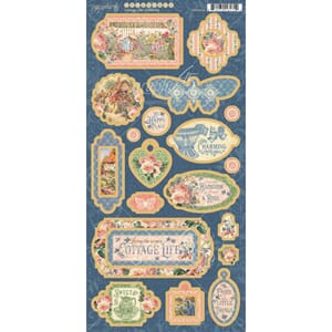 Graphic 45: Cottage Life Chipboard Die-Cuts, 6x12 inch