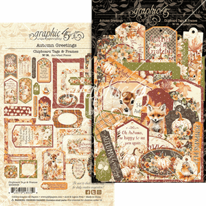 Graphic 45 - Autumn Greetings Chipboard Tags & Frames