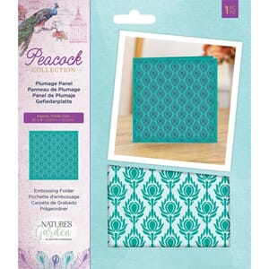 Crafter's Companion Plumage Panel 6x6 Inch Embossing Folder