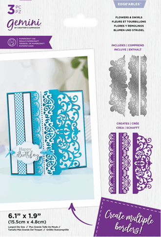 Crafters Companion - Delicate Lace Flowers And Swirls Edge D
