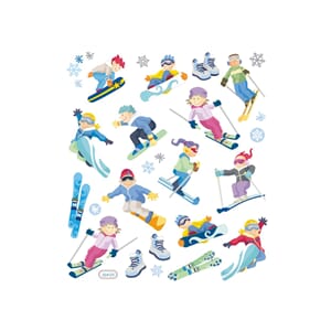 Klistremerker - Ski og snowboard, str 15x22 cm