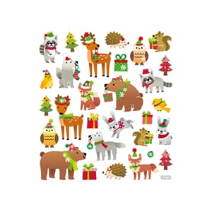 Klistremerker - Jul i skogen, str 15x22 cm