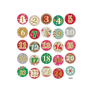Klistremerker - Adventskalendertall, str 15x22 cm