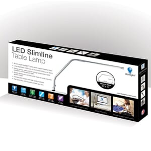 Daylight LED Slimline Table lamp, brushed Chrome