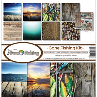 Reminisce: Gone Fishing Collection Kit, 12x12 inch
