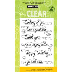 Hero Arts: Messages W/Flourish Clear Stamps, 4x6 inch