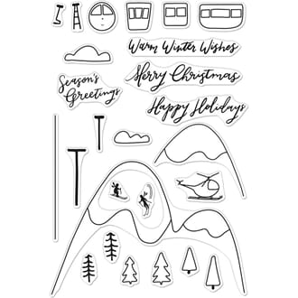 Hero Arts: Ski Holiday Clear Stamps, 4x6 inch