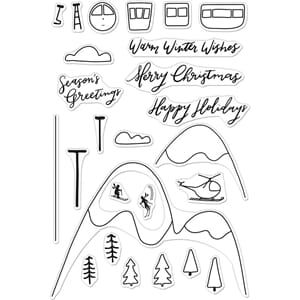 Hero Arts: Ski Holiday Clear Stamps, 4x6 inch
