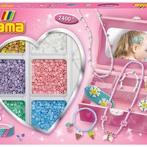 Hama: Aktivitetsboks - Smykkesett Rosa hjerte
