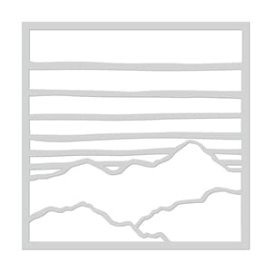 Hero Arts: Gradient Sky & Moutains Stencil, str 6x6 inch