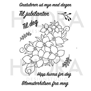 Huldra - Blomster Clear stamps, str 4x6 inch