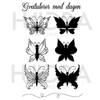 Huldra - Sommerfugl Clear stamps, str 4x6 inch