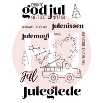 Huldra - Julebil Clear stamps, str 4x6 inch