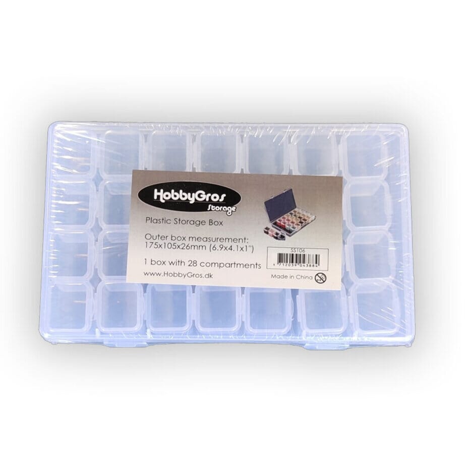 HobbyGros - Plastic Storage Box w/ 28 Compartments - HOBBYKUNST NORGE