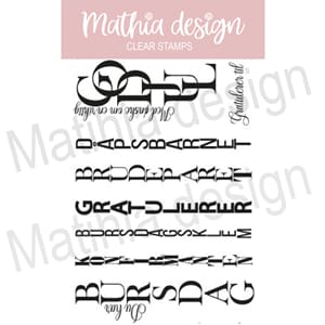 Mathia design - Nedover tekst, str 10,2x15,3 cm