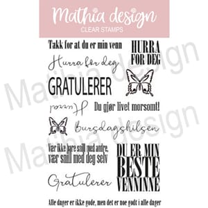 Mathia design - Hurra for deg, str 10,2x15,3 cm