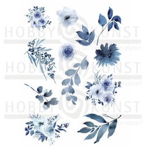 Klippeark - Blå blomster