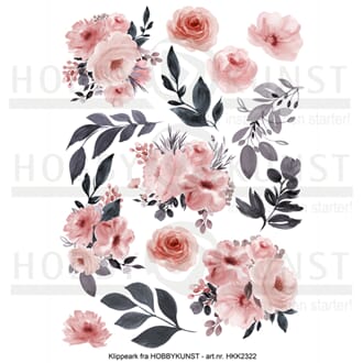 Klippeark - Rosa blomster