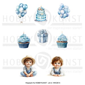 Klippeark - Blå barnebursdag